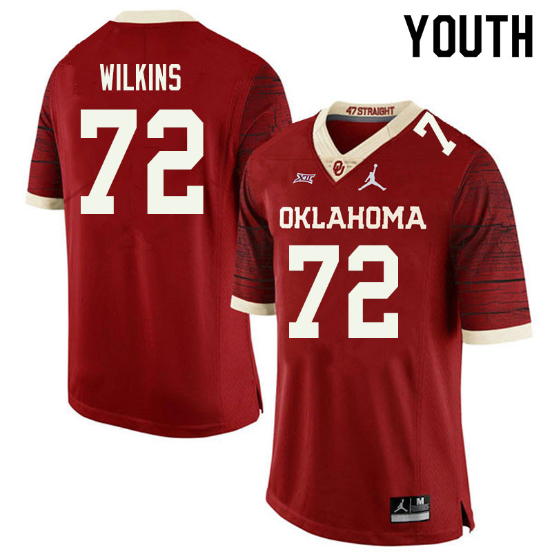 Jordan Brand Youth #72 Stacey Wilkins Oklahoma Sooners College Football Jerseys Sale-Retro